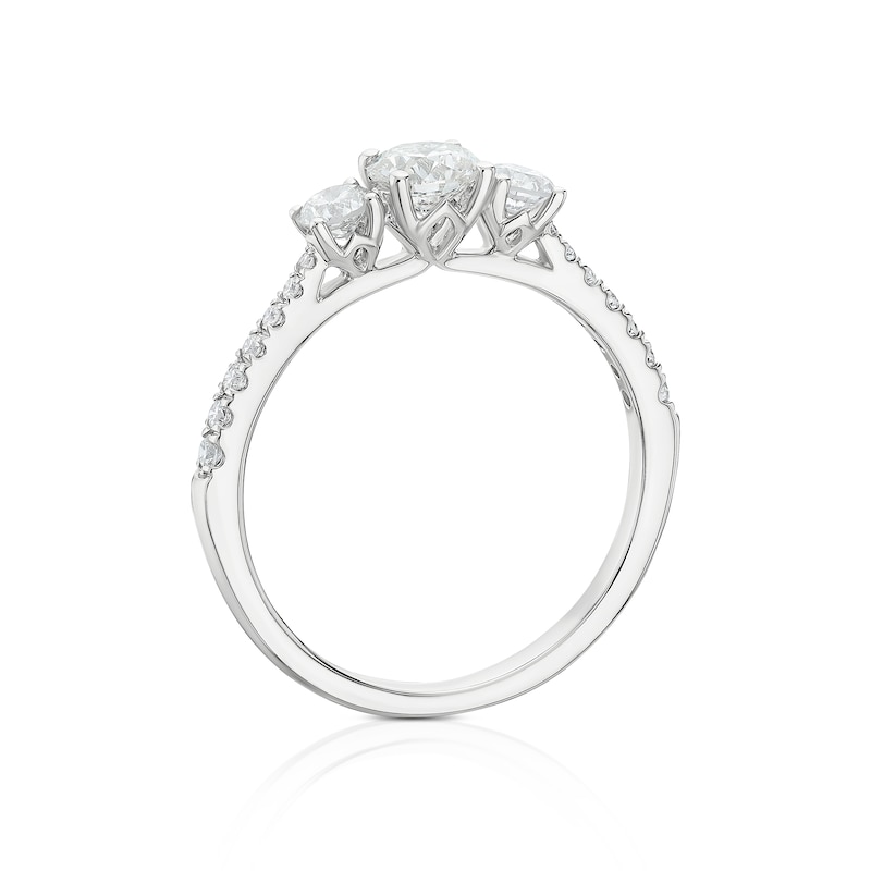 Main Image 3 of 18ct White Gold 0.75ct Diamond Trilogy Ring