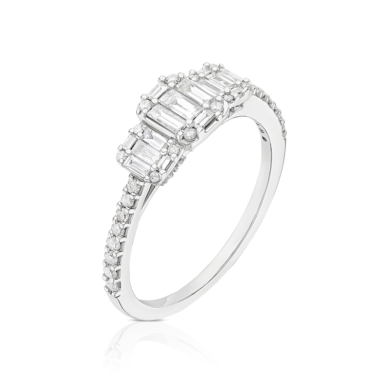 Main Image 2 of 9ct White Gold 0.50ct Diamond Trilogy Ring