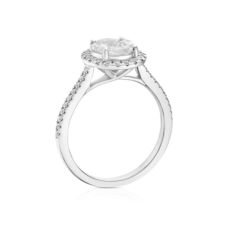 Main Image 3 of Platinum 0.75ct Diamond Mixed Cut Cluster Ring