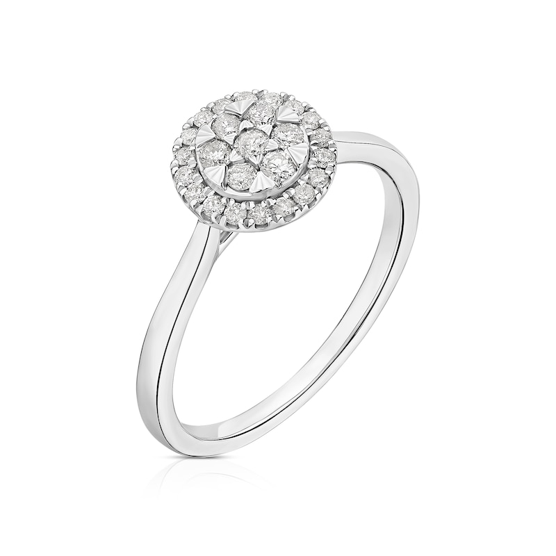 Main Image 2 of 9ct White Gold 0.25ct Diamond Round Cluster Ring