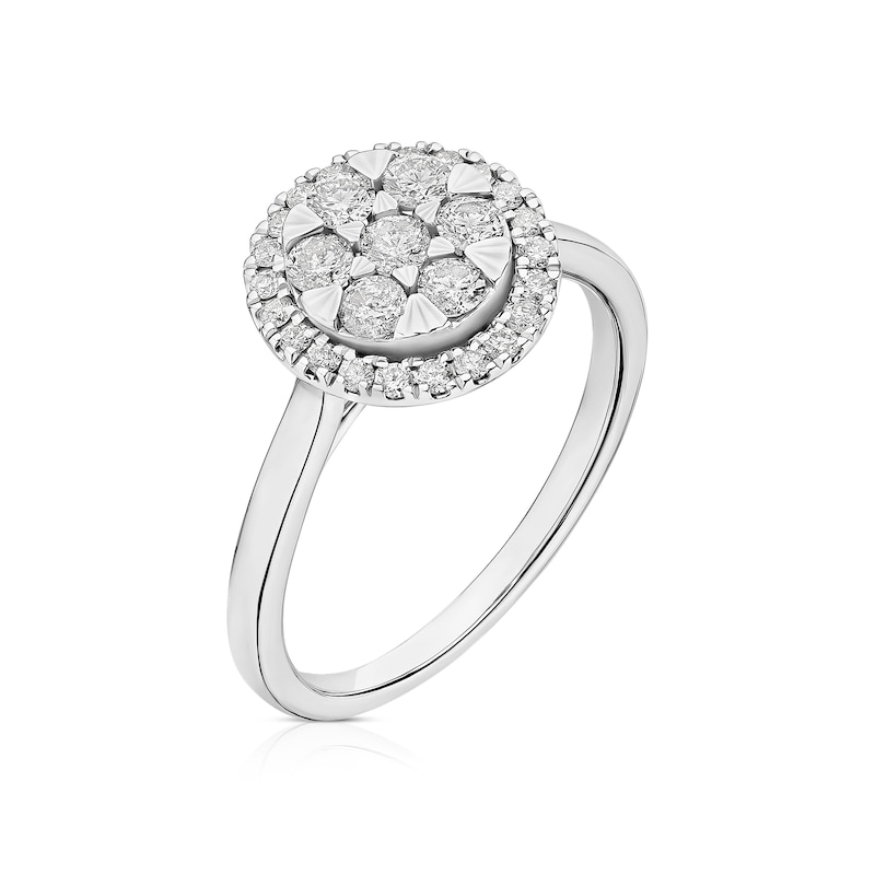 Main Image 2 of 9ct White Gold 0.50ct Diamond Round Cluster Ring