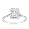 Thumbnail Image 1 of 18ct White Gold 0.50ct Diamond Emerald Shaped Cluster Ring