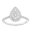 Thumbnail Image 1 of 18ct White Gold 0.50ct Diamond Pear Shaped Cluster Ring