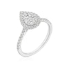 Thumbnail Image 2 of 18ct White Gold 0.50ct Diamond Pear Shaped Cluster Ring