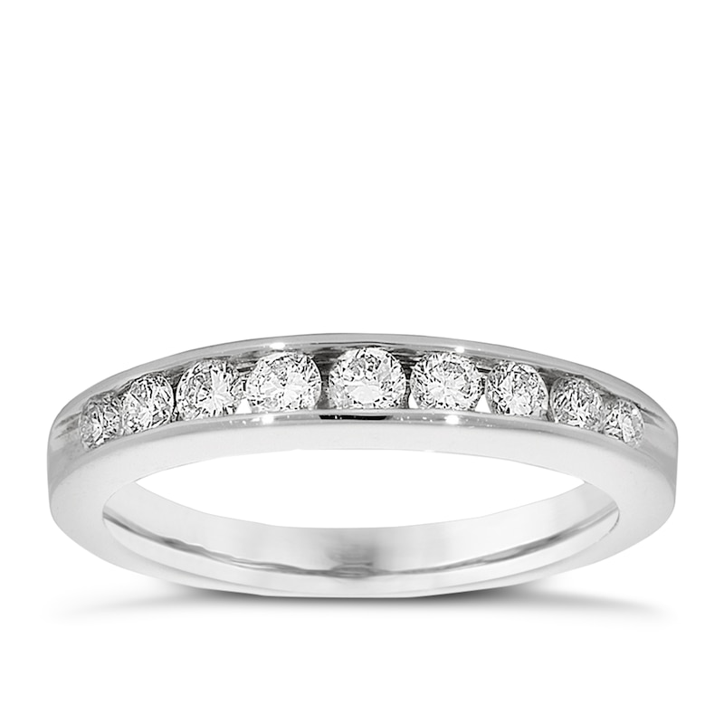 Platinum 1/2ct diamond half-eternity ring