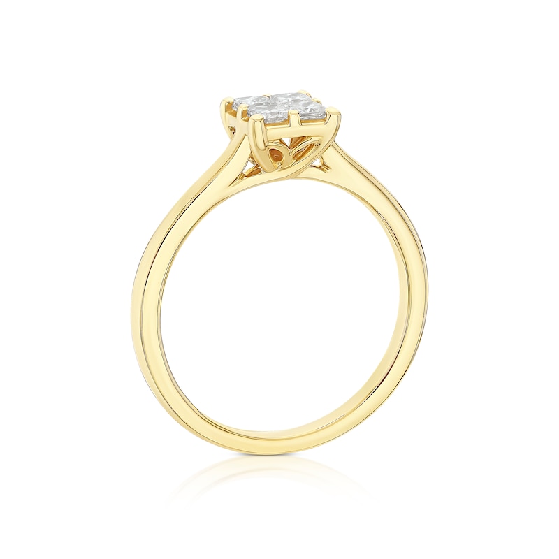 Main Image 3 of 14ct Yellow Gold 0.33ct Diamond Quad Shaped Solitaire Ring