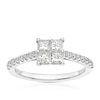 Thumbnail Image 1 of 14ct White Gold 0.75ct Diamond Quad Shaped Solitaire Ring