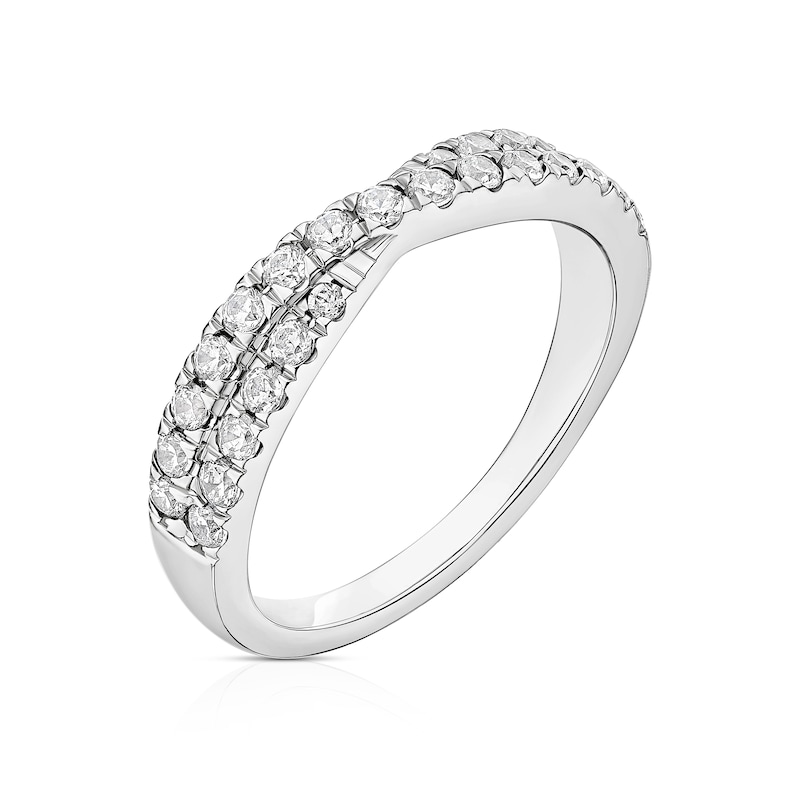 Main Image 2 of Platinum 0.50ct Diamond Crossover Eternity Ring