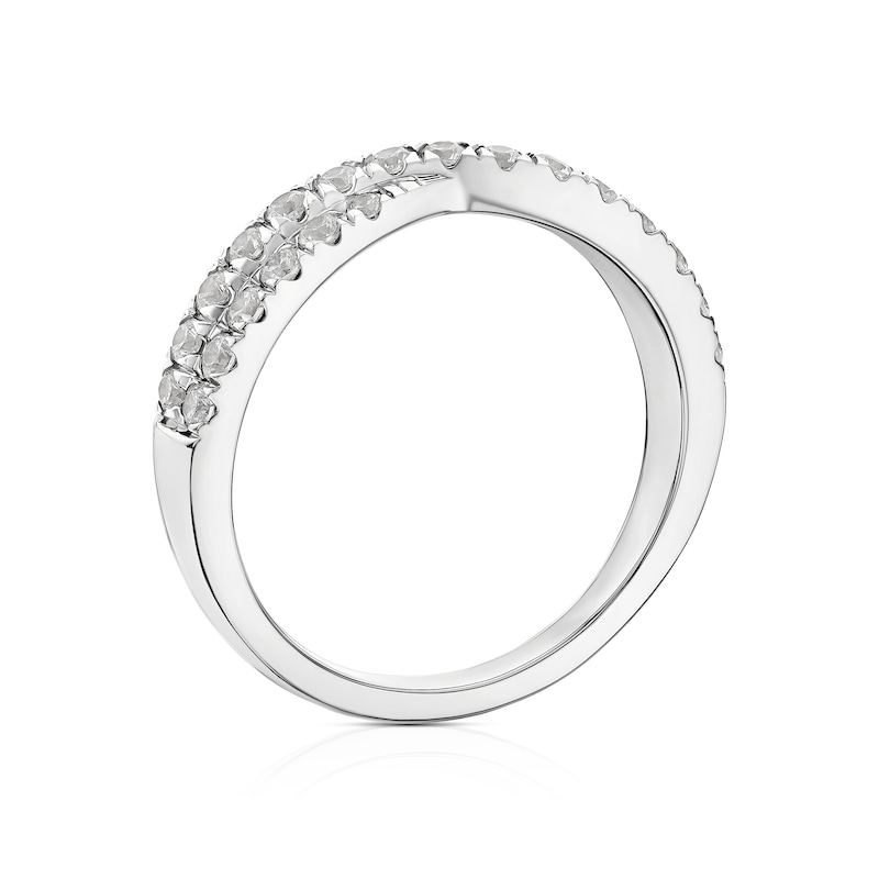 Main Image 3 of Platinum 0.50ct Diamond Crossover Eternity Ring