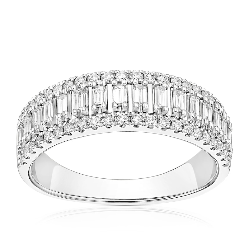 Main Image 1 of 18ct White Gold 0.50ct Diamond Triple Row Eternity Ring