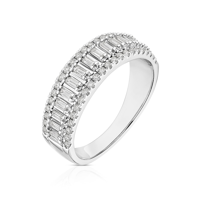 Main Image 2 of 18ct White Gold 0.50ct Diamond Triple Row Eternity Ring