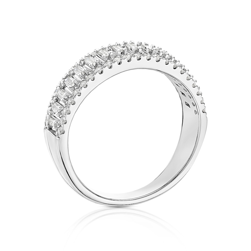 Main Image 3 of 18ct White Gold 0.50ct Diamond Triple Row Eternity Ring