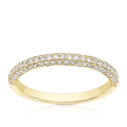 9ct Yellow Gold 0.33ct Diamond Pavé Eternity Ring