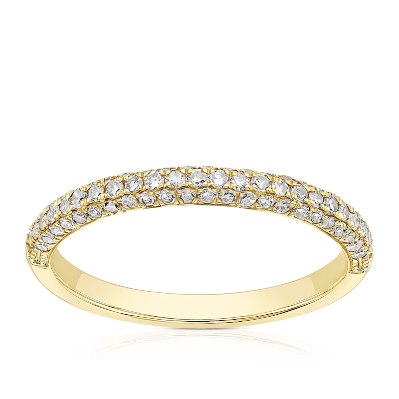 Main Image 1 of 9ct Yellow Gold 0.33ct Diamond Pavé Eternity Ring