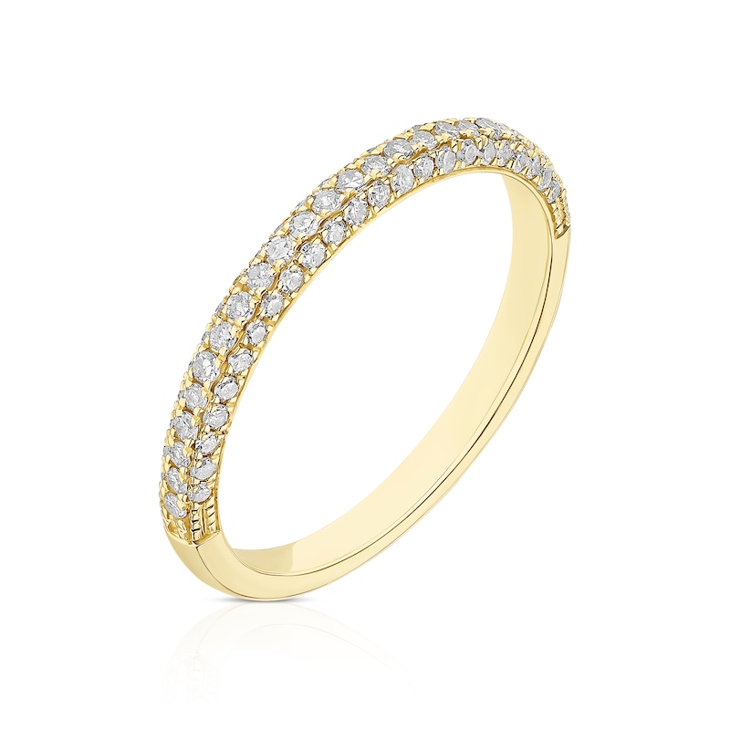 Main Image 2 of 9ct Yellow Gold 0.33ct Diamond Pavé Eternity Ring