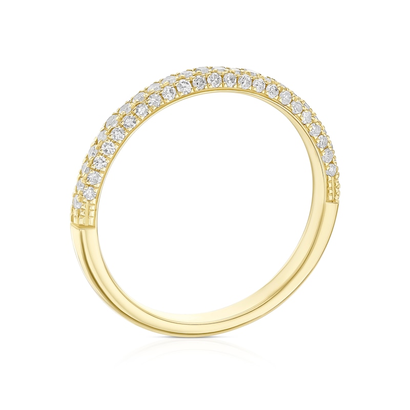 Main Image 3 of 9ct Yellow Gold 0.33ct Diamond Pavé Eternity Ring