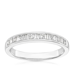 9ct White Gold 0.25ct Diamond Baguette Eternity Ring