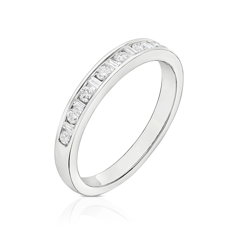 Main Image 2 of 9ct White Gold 0.25ct Diamond Baguette Eternity Ring