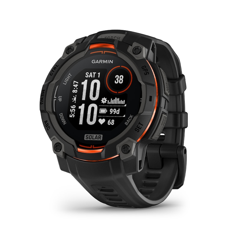 Main Image 1 of Garmin Instinct 3 45mm Solar Black Bezel & Silicone Strap Smartwatch