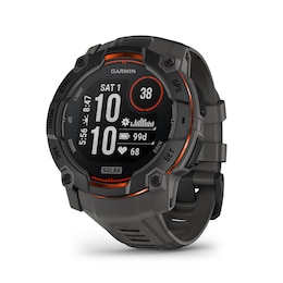 Garmin Instinct 3 50mm Solar Black Bezel & Charcoal Silicone Strap Smartwatch