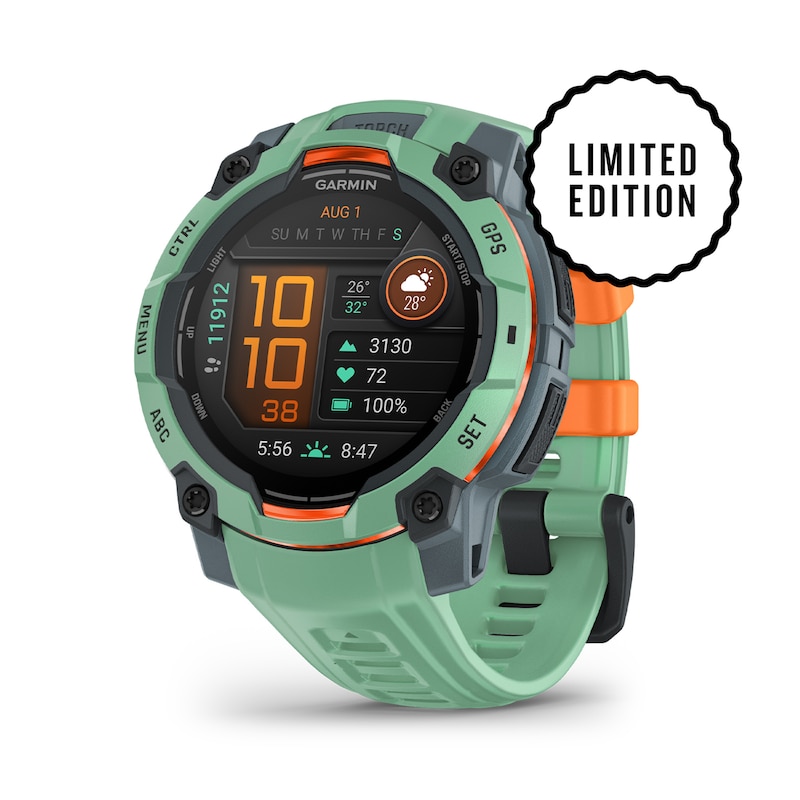 Main Image 1 of Garmin Instinct 3 45mm Amoled Green Neo Tropic Silicone Strap Smartwatch