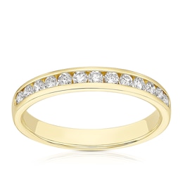 9ct Yellow Gold 0.33ct Diamond Channel Set Eternity Ring