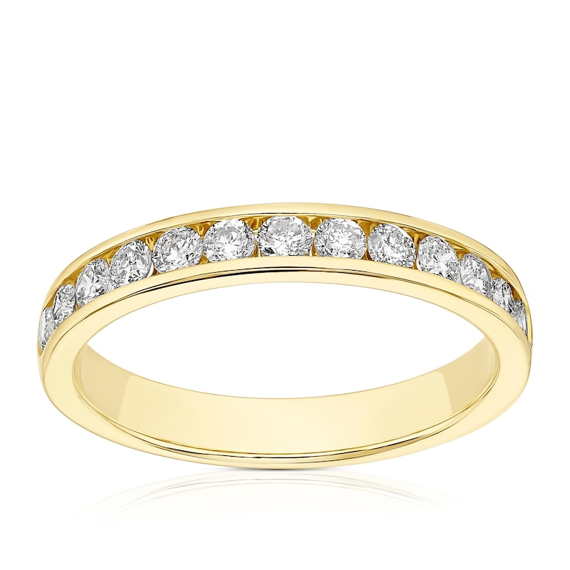 Main Image 1 of 9ct Yellow Gold 0.50ct Diamond Channel Set Eternity Ring