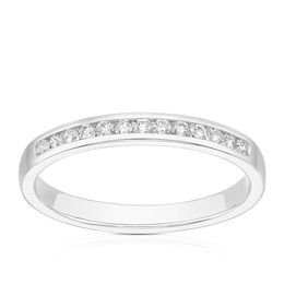 9ct White Gold 0.15ct Diamond Channel Set Eternity Ring