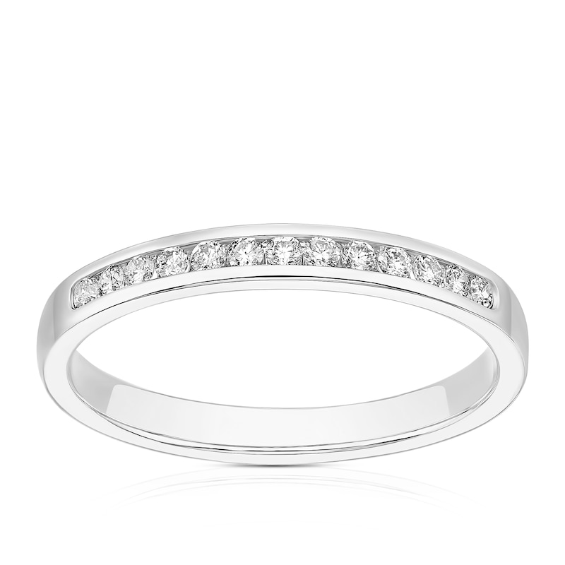 Main Image 1 of 9ct White Gold 0.15ct Diamond Channel Set Eternity Ring