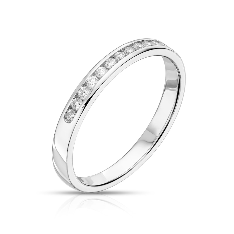 Main Image 2 of 9ct White Gold 0.15ct Diamond Channel Set Eternity Ring