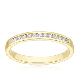 9ct Yellow Gold 0.15ct Diamond Channel Set Eternity Ring