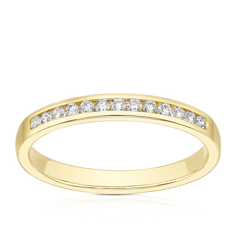 Main Image 1 of 9ct Yellow Gold 0.15ct Diamond Channel Set Eternity Ring