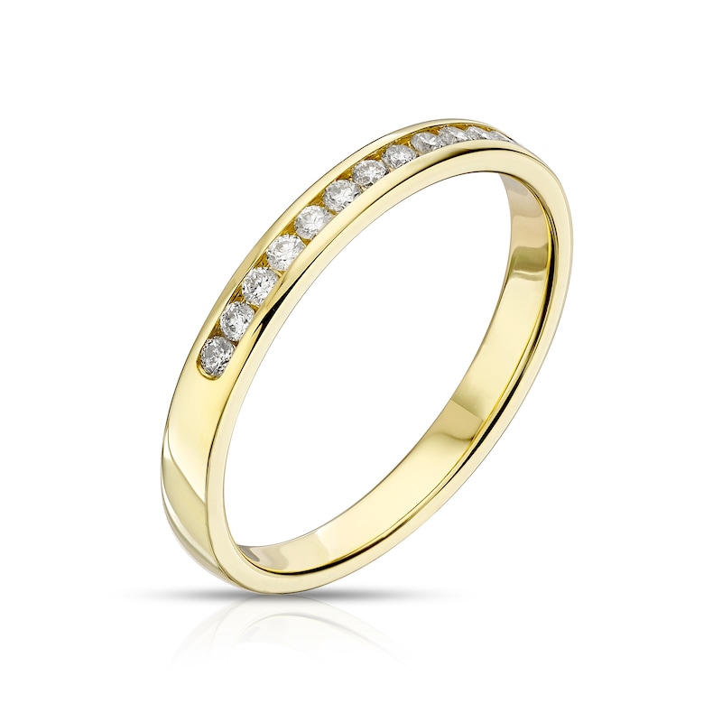 Main Image 2 of 9ct Yellow Gold 0.15ct Diamond Channel Set Eternity Ring