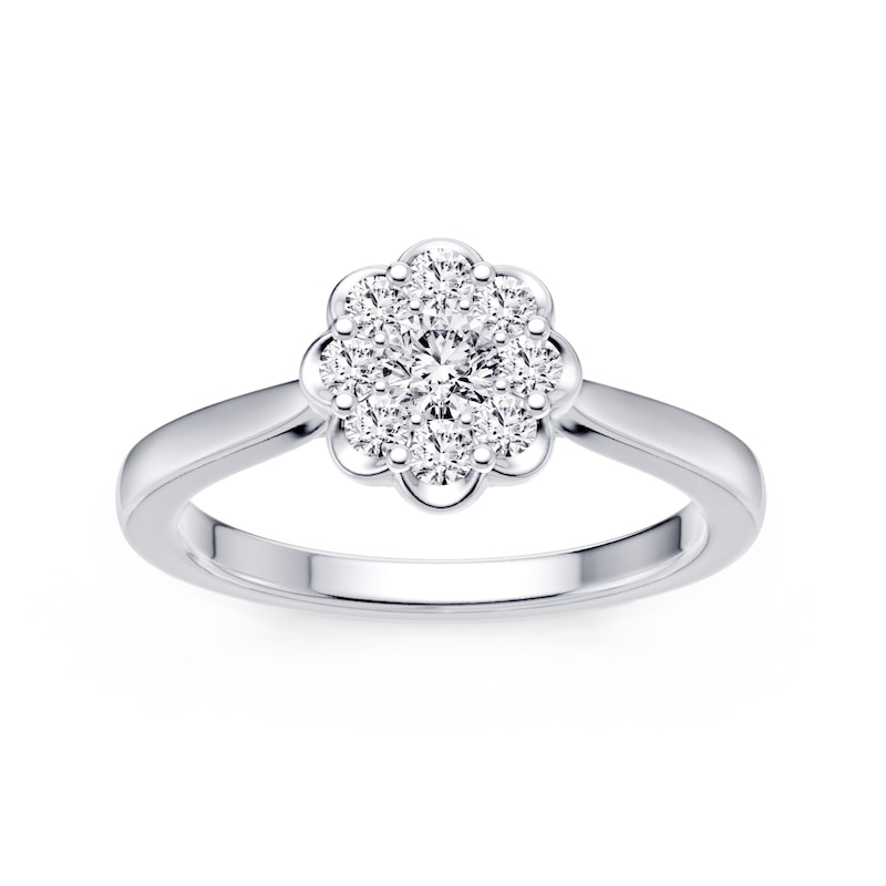 Main Image 1 of Platinum 0.50ct Diamond Cluster Ring