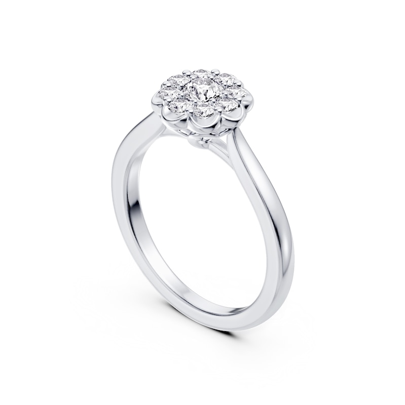 Main Image 2 of Platinum 0.50ct Diamond Cluster Ring