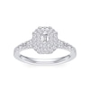 Thumbnail Image 1 of Platinum 0.50ct Diamond Emerald Shaped Halo Ring