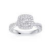 Thumbnail Image 1 of Platinum 0.75ct Diamond Twisted Shoulder Halo Ring