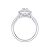 Thumbnail Image 2 of Platinum 0.75ct Diamond Twisted Shoulder Halo Ring