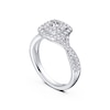 Thumbnail Image 3 of Platinum 0.75ct Diamond Twisted Shoulder Halo Ring