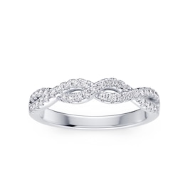 Platinum 0.25ct Diamond Twisted Eternity Ring