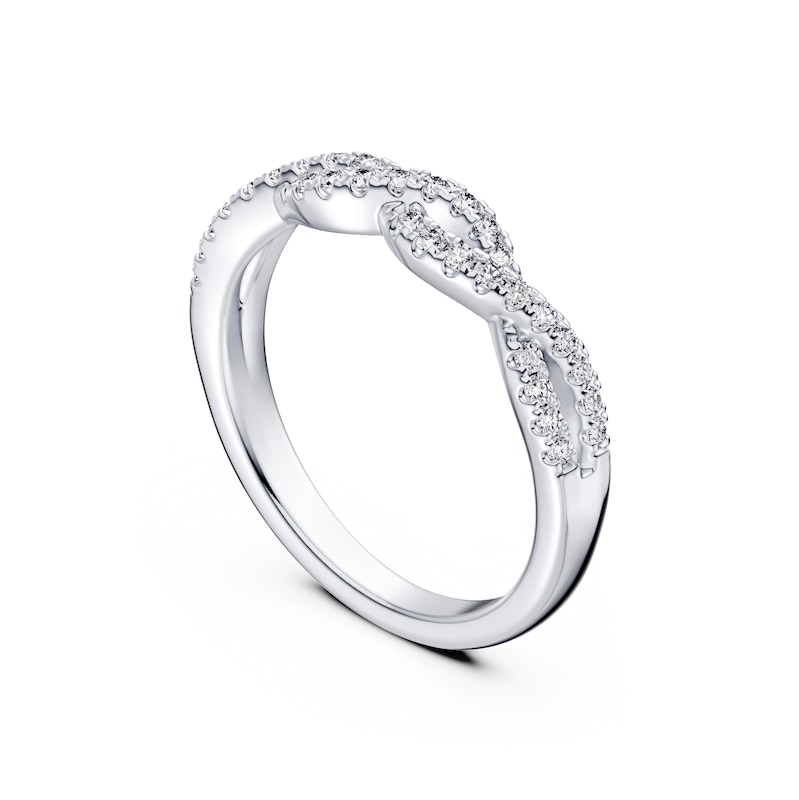 Main Image 3 of Platinum 0.25ct Diamond Twisted Eternity Ring