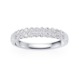 Platinum 0.50ct Diamond Three Row Eternity Ring