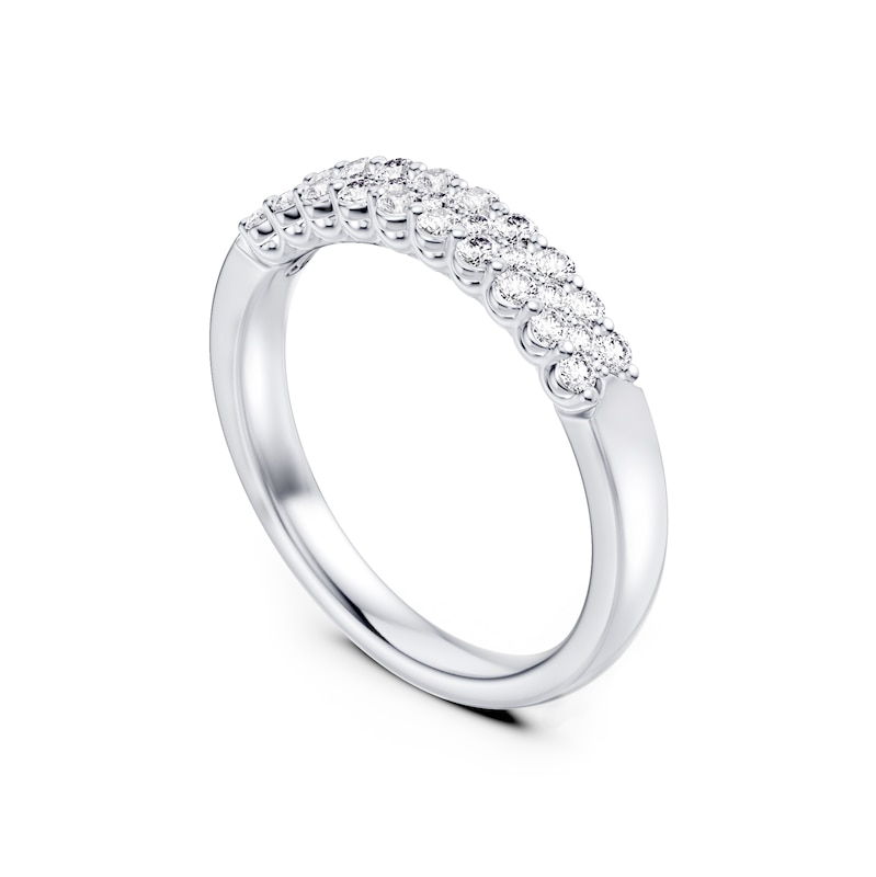 Main Image 2 of Platinum 0.50ct Diamond Three Row Eternity Ring