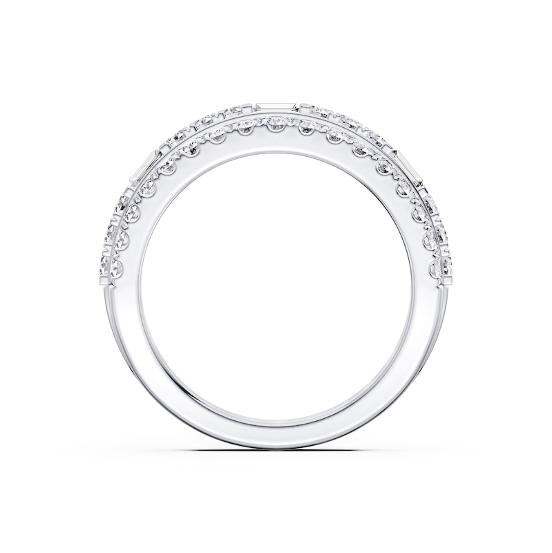 Main Image 3 of Platinum 1ct Diamond Round & Baguette Cut Eternity Ring