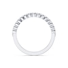 Thumbnail Image 3 of Platinum 0.75ct Diamond Scalloped Two Row Eternity Ring