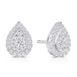 Platinum 0.50ct Diamond Pear Shaped Stud Earrings