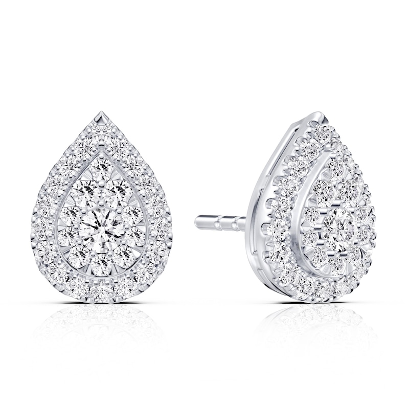 Main Image 1 of Platinum 0.50ct Diamond Pear Shaped Stud Earrings