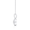 Thumbnail Image 2 of Platinum White 0.50ct Diamond Cushion Shaped Cluster Pendant Necklace