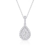 Thumbnail Image 1 of Platinum 0.50ct Diamond Pear Shaped Cluster Pendant