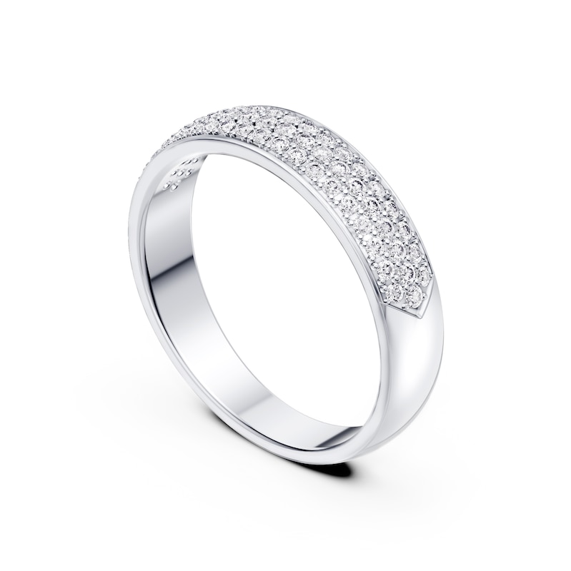 Main Image 2 of Platinum 0.50ct Diamond Pavé Eternity Ring